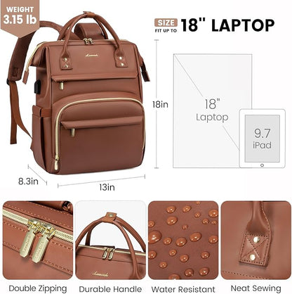 LOVEVOOK Leather Laptop Backpack - Image 4