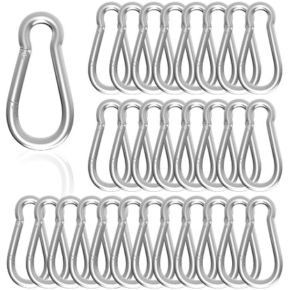 Carabiner, Heavy Duty Galvanized Steel Spring Snap Hook Carabiner Clips by High-PQ