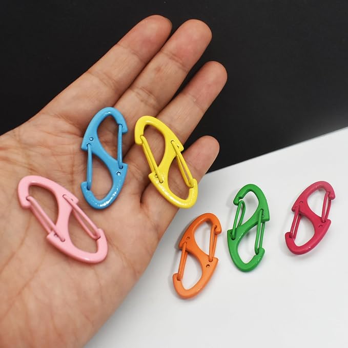 Small Carabiner Clips 1.6 inch Metal Double Sided Spring Gate Snap Hooks - Image 6