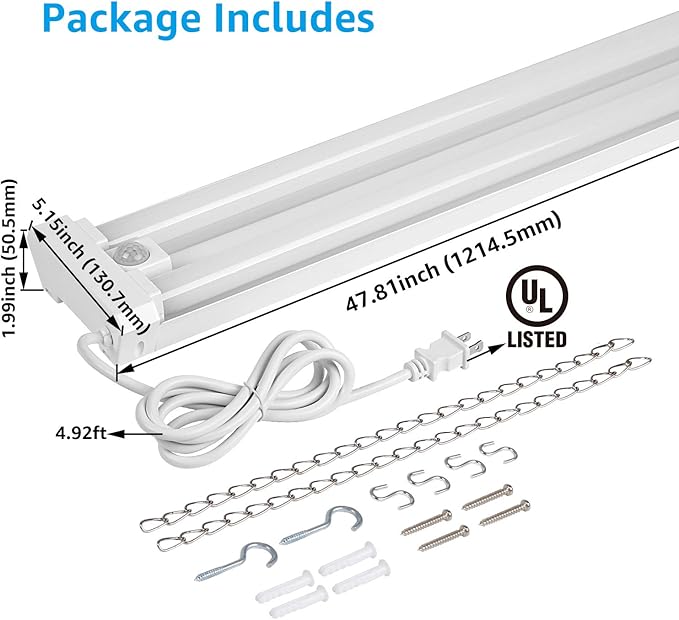 LEONLITE Motion Sensor 4FT LED Utility Shop Light, 40W Plug in Linkable Light - Image 7