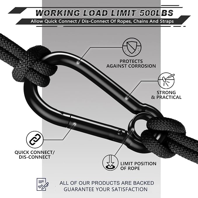 AUTMATCH Carabiner Clips, 4 Pack - Image 5