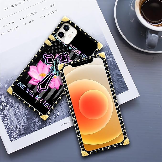 Compatible with iPhone 11 Case, Praying Cross Hands Luxury Golden Decoration - Image 6