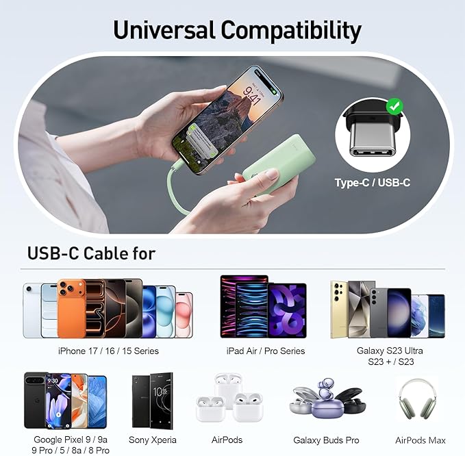 iWALK Mini Portable Charger 10, 22.5W USB-C Fast Charging Power Bank - Image 5