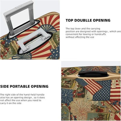 Patriotic 4th of July Luggage Cover, American Flag Fireworks Elastic Suitcase - Image 5