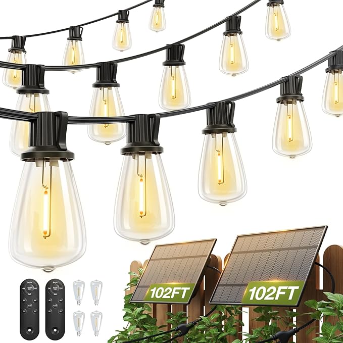 addlon 204FT Solar String Lights Waterproof, Patio Lights Solar Powered by addlon