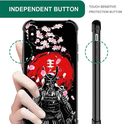 for iPhone Xs Max Case, Sakura Japanese Samurai Pattern Graphic Design Girl Boy - Image 6