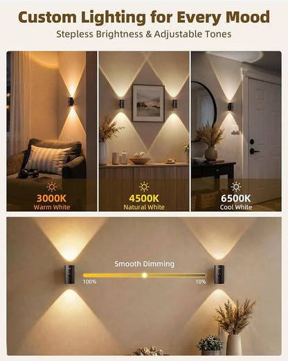 EZVALO Motion Sensor Wall Light, 4000mAh Rechargeable Battery Operated Wall - Image 4