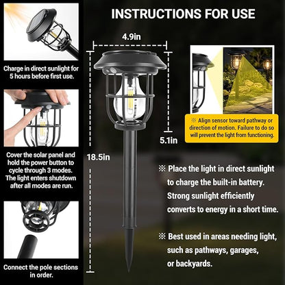 Solar Lights Outdoor, 8 Pack Waterproof LED Pathway Lights - Image 5