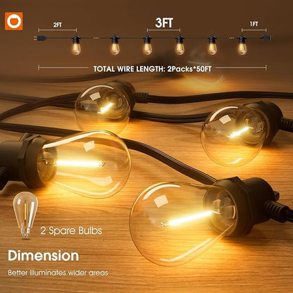 addlon 100FT Outdoor String Lights LED Waterproof Patio Lights - Image 5