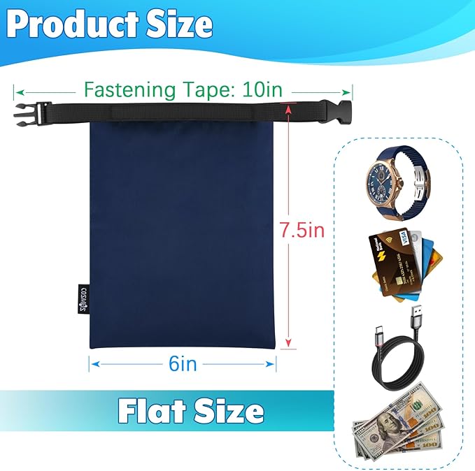 Cosmos 3 Pcs Waterproof Dry Bag, Mini Waterproof Pouch Portable Dry Sacks Small - Image 2