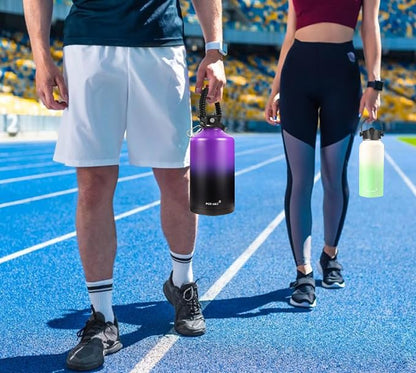 Water Bottle Insulated 32oz 40oz 64oz 128oz Straw Lid Spout Lid & 3 Lids - Image 8