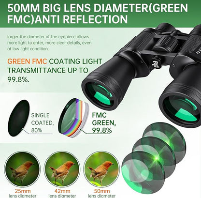 20x50 High Powered Binoculars for Adults, Waterproof Compact Binoculars - Image 5