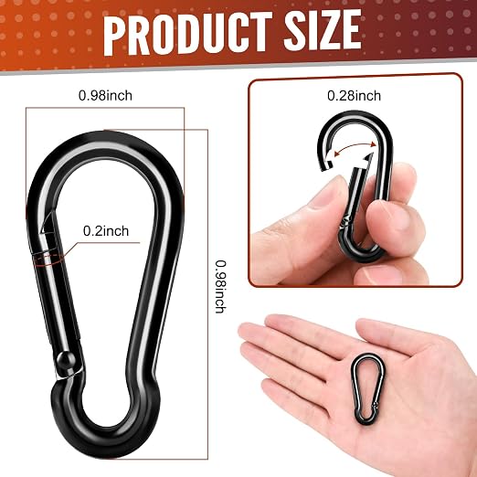 20 Pcs Spring Snap Hooks, 2 Inch Carabiner Clip, Heavy Duty Carabiners Snap - Image 4