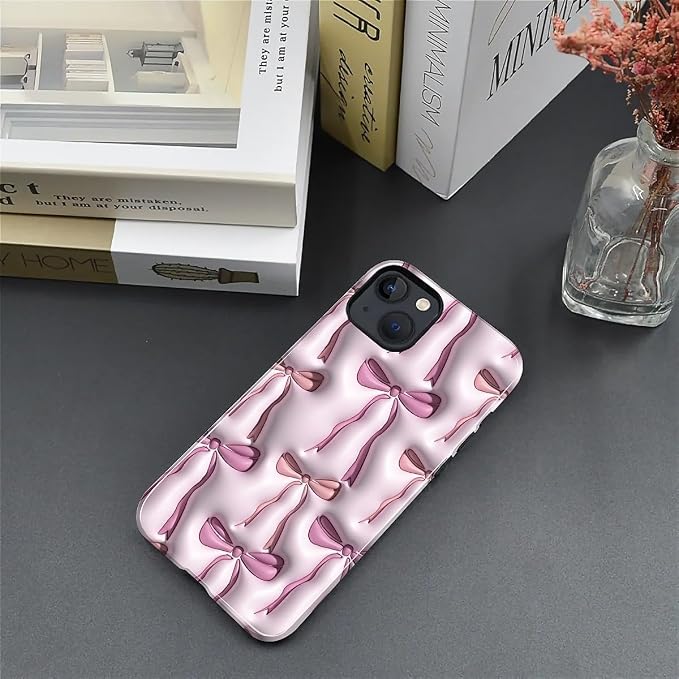 for iPhone 15 Case, HL2 Abstract Ribbons Bows Hybrid 2 Layer Hard Shell - Image 5