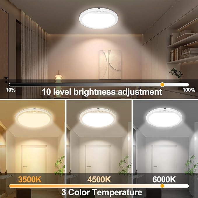 OSIDEN 2 Pack Rechargeable Motion Sensor Ceiling Light - Image 2