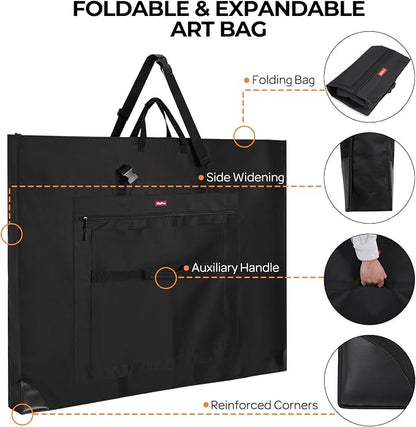 Nicpro Large Size Art Portfolio Case, Artist Portfolio Tote Bag - Image 3