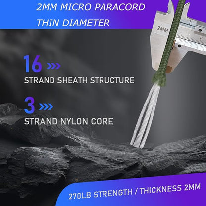 Paracordland-270LB Paracord Rope-50ft-Micro 2mm-Utility Cord Thin Braided Best - Image 2