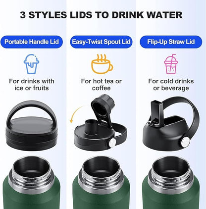 SENDESTAR Water Bottle, Wide Mouth Stainless Steel Vacuum Insulated Double Wall - Image 4