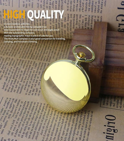 Golden Antique Brass Compass Keychain - Image 4