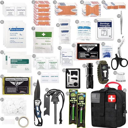 EVERLIT 250 Pieces Survival First Aid Kit IFAK EMT Molle Pouch Survival Kit - Image 3