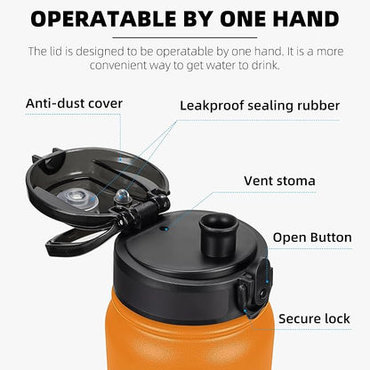 Fanhaw 20 oz Insulated Stainless Steel Water Bottle - Image 2