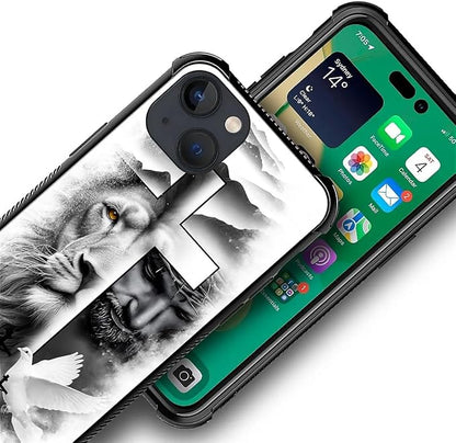 for iPhone 13 Case, Lion Cross Jesus Christ Dove Pattern Graphic Design Girl - Image 6