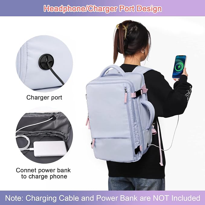 Sinaliy Carry on Backpack, Waterproof 17 Inch Laptop Backpack - Image 8