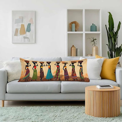 20x54 Body Pillow Cover African Woman African Woman Dancer Zipper Body - Image 2