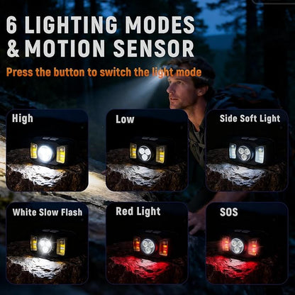 Upgraded Headlamp Rechargeable, Ultra Bright Headlight Flashlight - Image 5