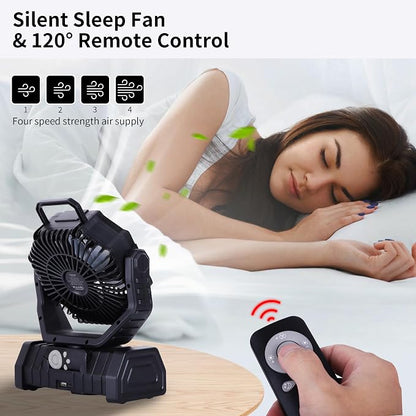  Rechargeable Fan Portable, Battery Powered Camping Fan - Image 6