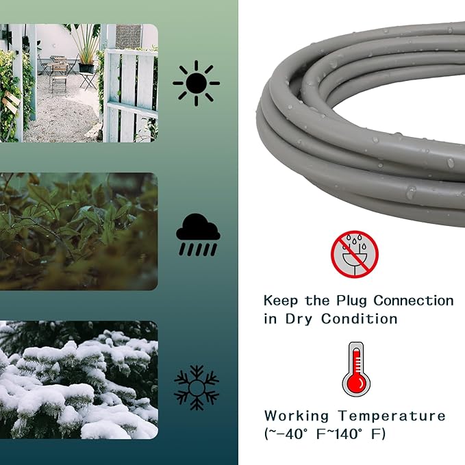 Indoor Outdoor Extension Cord 10 FT, 16/3 SJTW Weatherproof Grey Electrical - Image 5