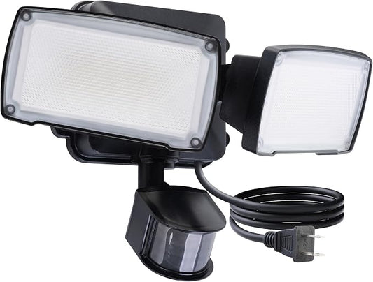 LUTEC 21W Plug in Motion Sensor Light Outdoor, Flood Lights Outdoor Motion by LUTEC