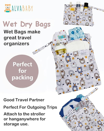 ALVA ALVABABY 3pcs Cloth Diaper Wet Dry Bags Waterproof Reusable - Image 5