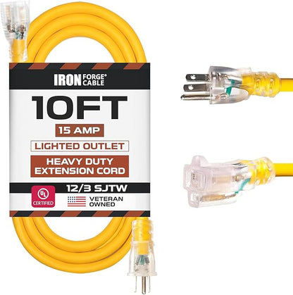 Iron Forge Cable 10 Foot Lighted Outdoor Extension Cord by IronForgeCable