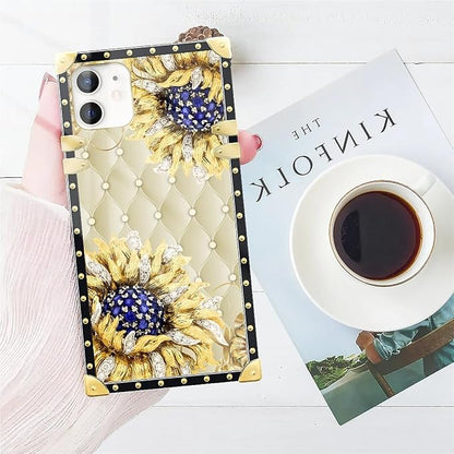 Compatible with iPhone 11 Case, Sunflower Diamonds Leather Luxury Golden - Image 7