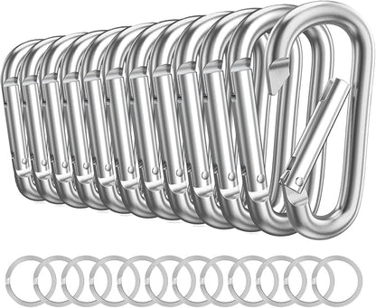 Carabiner Keychain Clip -3" Aluminum Carabiner D Ring, Caribeener Clips by LINGXINXIN