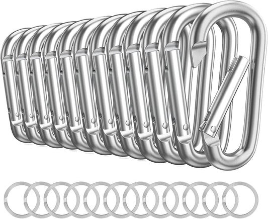 Carabiner Keychain Clip -3" Aluminum Carabiner D Ring, Caribeener Clips by LINGXINXIN