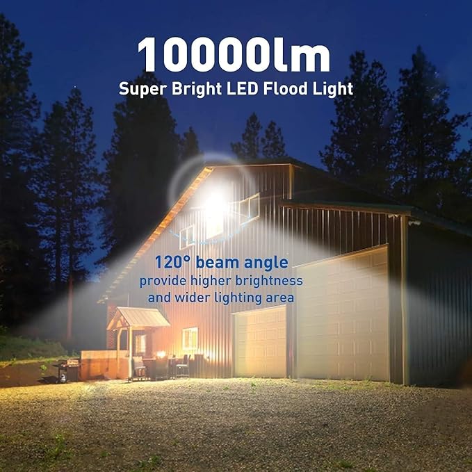 4Pack LED Flood Light Outdoor, 150W LED Work Light 15500lmwith 6FT US Plug - Image 3
