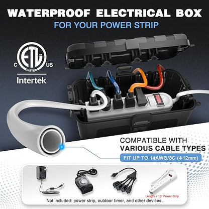 Flemoon Medium Outdoor Electrical Box, ETL Certified IP54 Waterproof Extension - Image 5