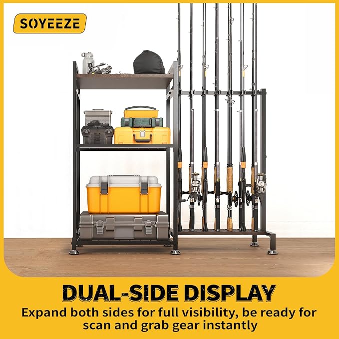 SOYEEZE Fishing Rod Holder for 14 Rods, Ground Stand Fishing Pole Holders for - Image 5