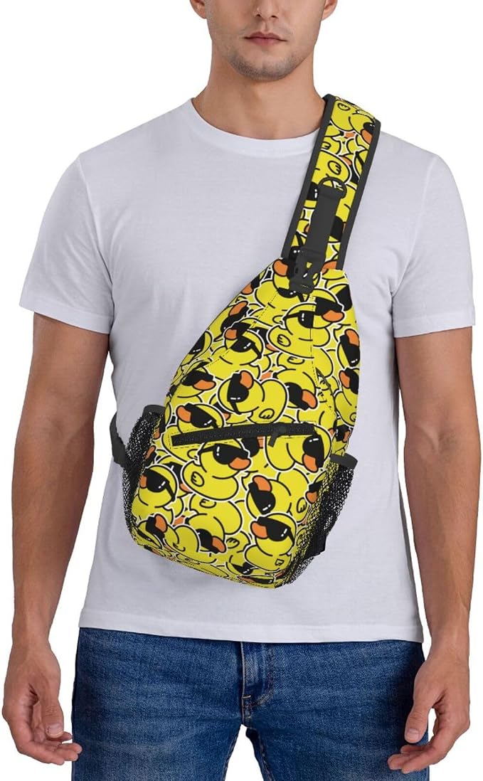 Cartoon Duck Sling Bag For Women Men Cute Yellow Duck Backpack Crossbody - Image 7