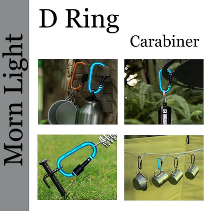 6 Pack Small Locking Carabiner, 3 Inch Aluminum D-Shape Snap Hook - Image 5