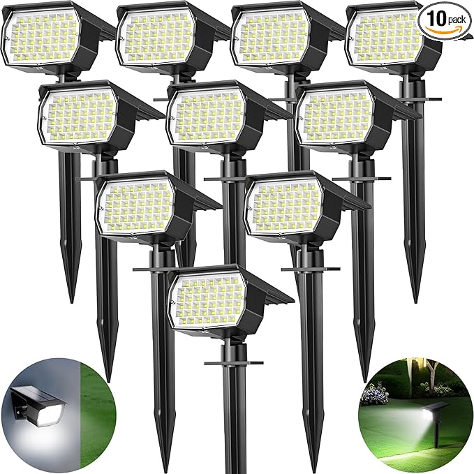Tadyreal Solar Spot Lights Outdoor 10 Pack, Solar Landscape Spotlights by TadyrealSolarLights