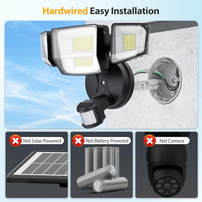 Onforu 90W 10000LM LED Motion Sensor Outdoor Lights, 4-Head Dusk to Dawn - Image 2