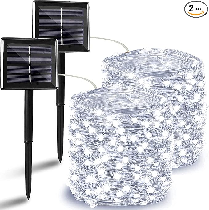 Solar String Lights Outdoor, 2 Pack 144FT 400 LED Solar Twinkle Lights by BHCLIGHT
