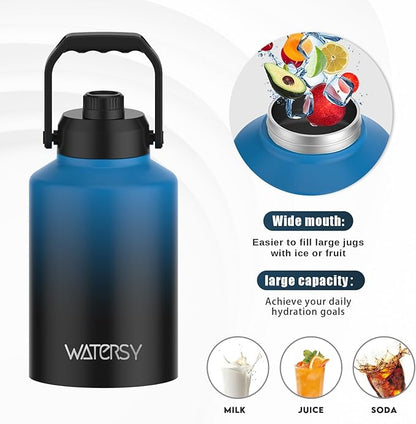 WATERSY 1 Gallon Water Bottle Insulated, BPA Free&Leak Proof, 128oz Stainless - Image 5