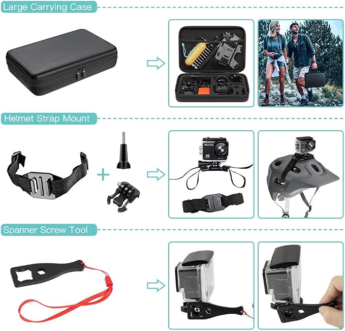 SmilePowo 51-in-1 Action Camera Accessories Kit - Image 6