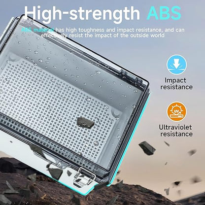 Large Waterproof Electrical Junction Box, IP67 Waterproof Clear ABS Plastic - Image 3