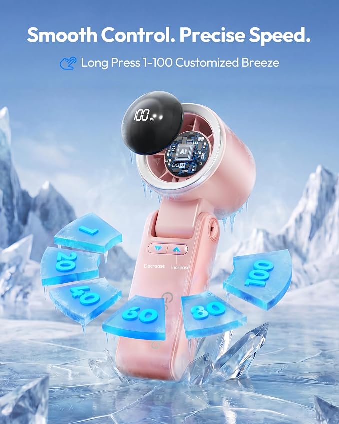 Gaiatop Portable Handheld Turbo Fan, 15 Hrs Cooling, 180° Foldable 4-in-1 Hand - Image 4