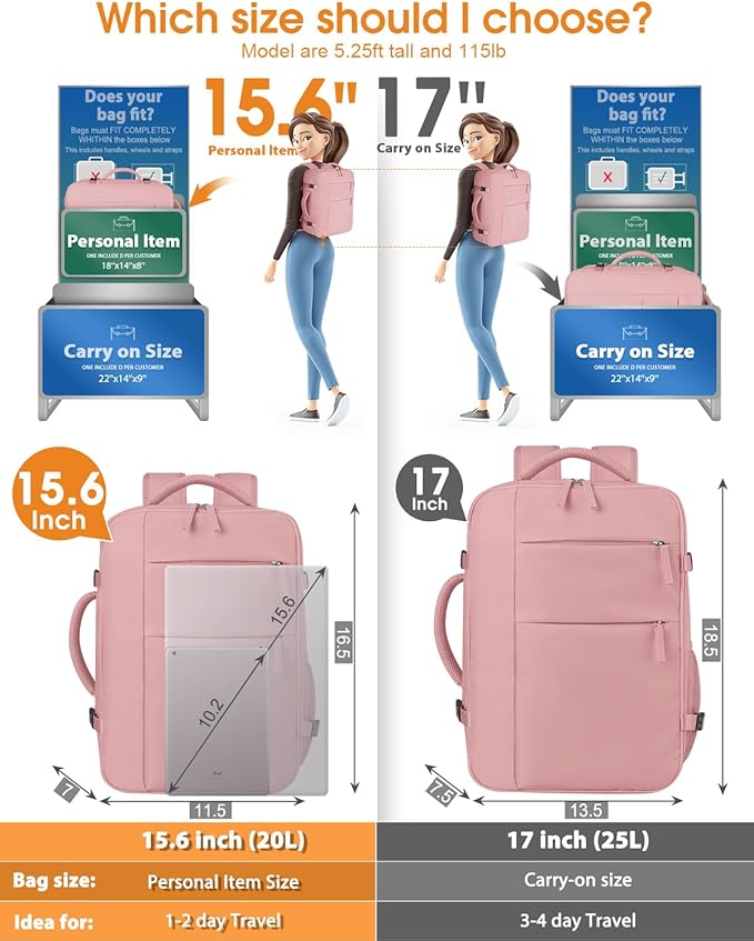 Capolo Travel Backpack for Women Men Waterproof Laptop Backpack Airlines - Image 5